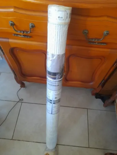 Store bois tressé blanc extérieur 90 x 180 cm - photo 2