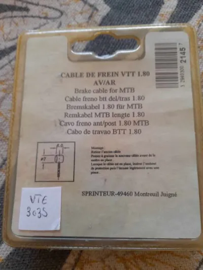 Câble de frein vélo vtt avant / arrière - 1,80 m - photo 2