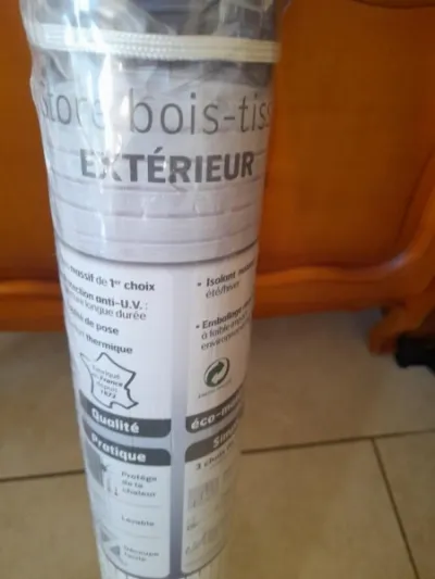 Store bois tressé blanc extérieur 90 x 180 cm - photo 4