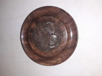 Porte encens rond en bois - Décoration