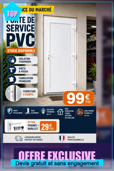 Porte de service PVC pour pose applique - Bricolage