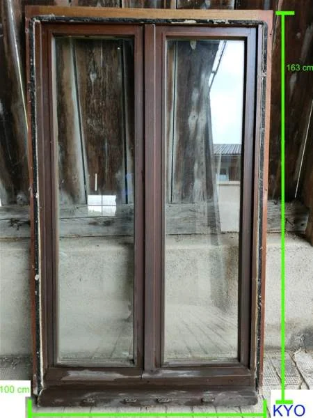 Fenêtre en bois massif 100x163cm, 2 vantaux - Bricolage - Foncine-le-Haut (39460)