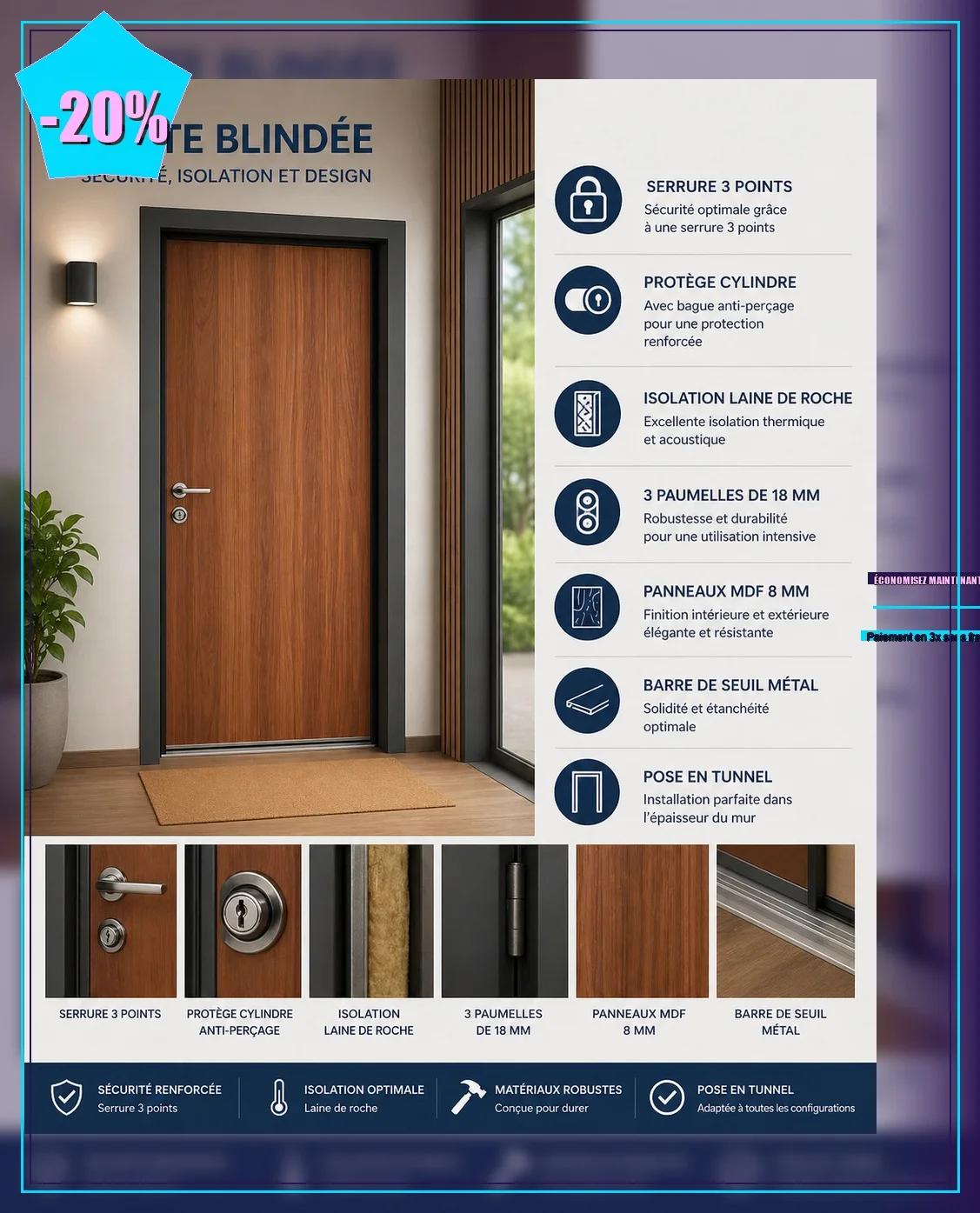 Porte blindée pour protéger votre logement - Bricolage - Évry-Courcouronnes (91000)