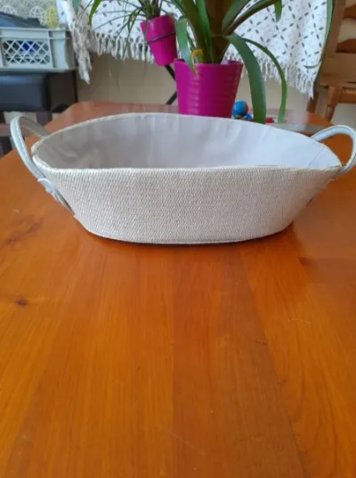 Panier oval en tissus avec poignée - photo 3