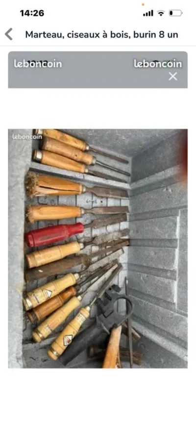 Marteau, ciseaux à bois, burin pour un - photo 2