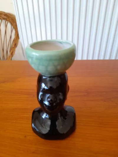 Petiti vase - bustier tete africaine en céramique - photo 3