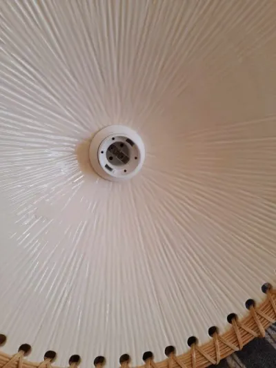 Suspension en porcelaine et rotin - photo 2