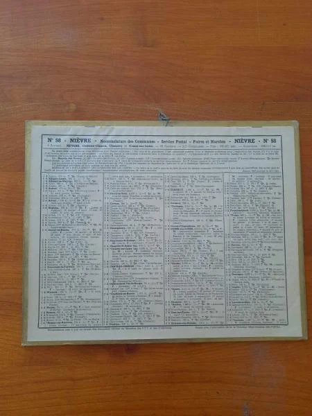 Almanach des ptt 1965 - nièvre - Collection - Saint-Satur (18300)