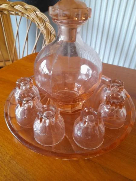 Service à liqueur rosaline - Collection - Saint-Satur (18300)