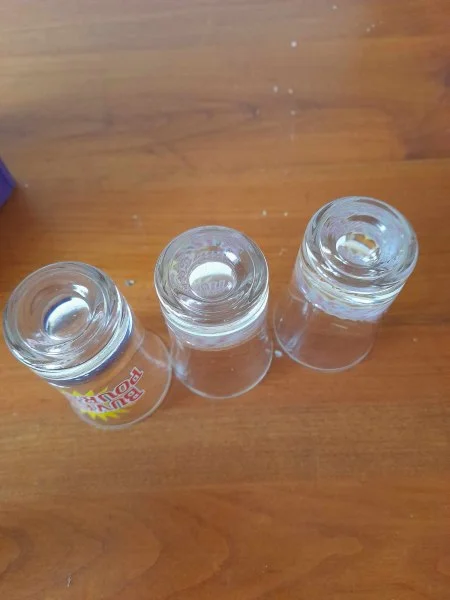 3 verres shooter en verres " buvette poursuite" - Collection - Saint-Satur (18300)