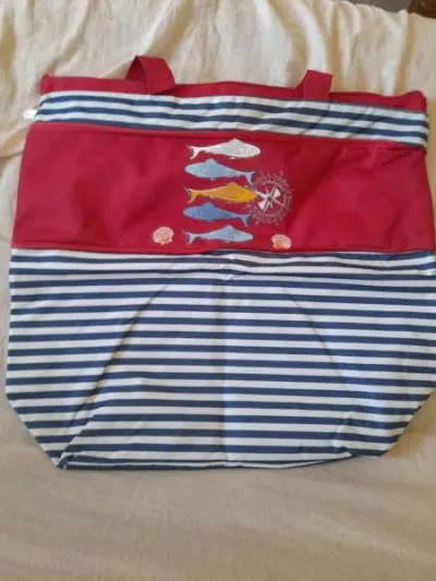 Sac de plage , sac cabas bordeau ,type marine - Sacs & Maroquinerie - Saint-Satur (18300)