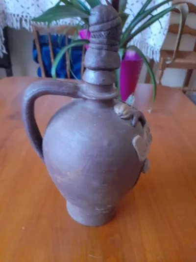 Ancienne bouteille vide en grès calvados morin - photo 4