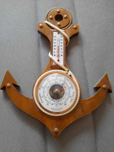 Baromètre thermomètre forme ancre marine - cordage - Décoration - Saint-Satur (18300)