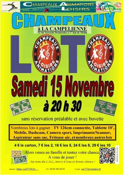 Loto du 15 novembre 2025 à champeaux (77720) - Autres Loisirs - Champeaux (77720)