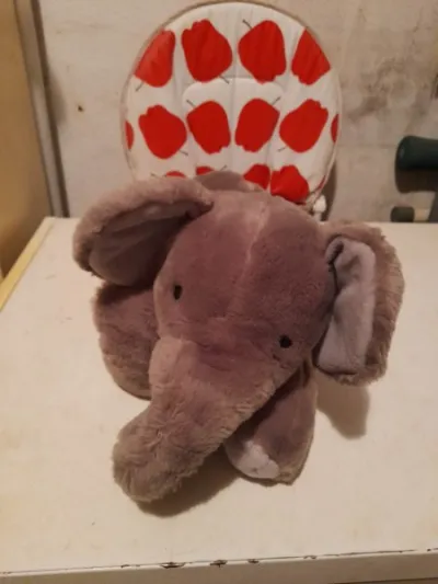 Peluche marionnette eléphant gris - photo 4