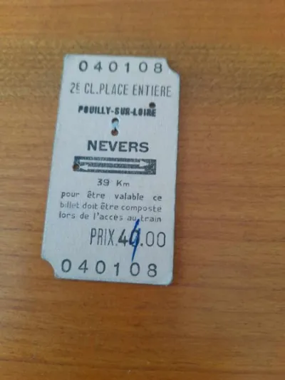Ancien ticket sncf pouilly sur loire - nevers - photo 2