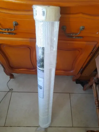 Store bois tressé blanc extérieur 90 x 180 cm - photo 3