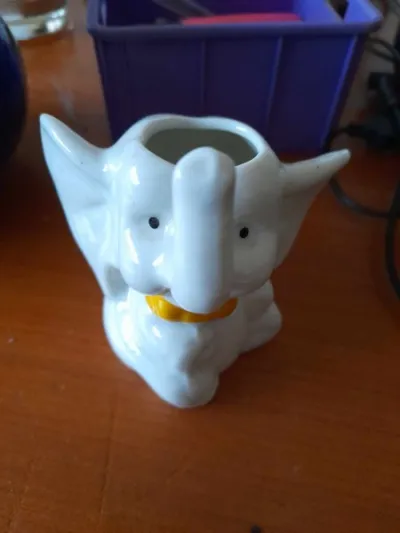 Porte cure dent éléphant en céramique - photo 3