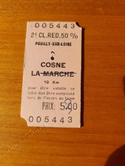 Ancien ticket sncf pouilly sur loire - cosne - photo 2