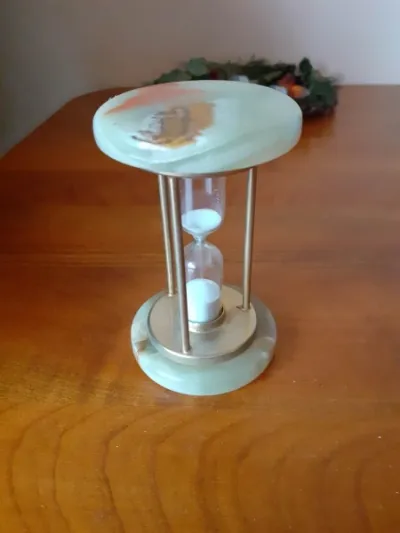 Sablier en verre et pierre - photo 2