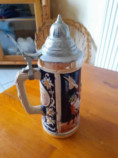 Chope à bière en grès - bière allemande - Collection - Saint-Satur (18300)