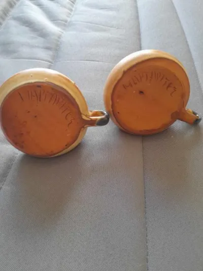 2 bougeoirs en terre cuite - signés - photo 4