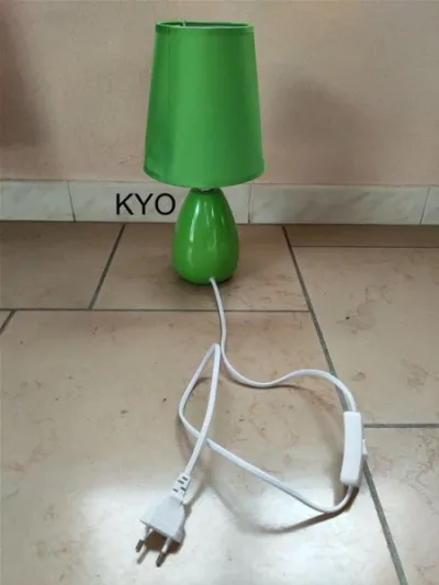 Lampe chevet vert conique cylindre rond design - photo 4