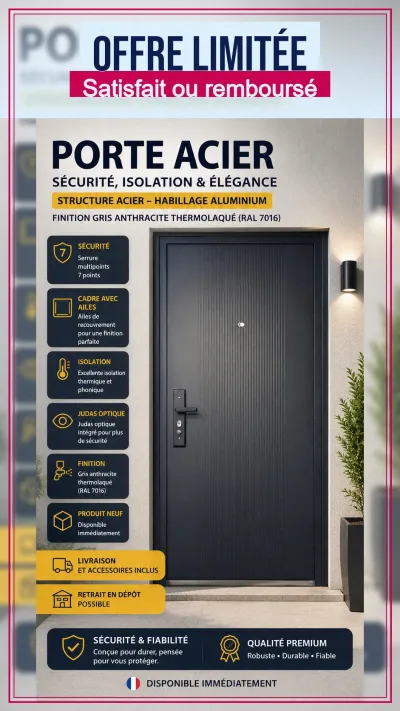 Porte acier aluminium pour local professionnel - photo 3