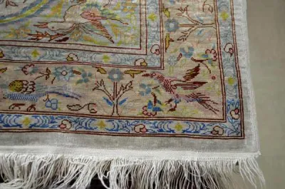 Tapis hereke, soie sur soie, arbre de vie - photo 3