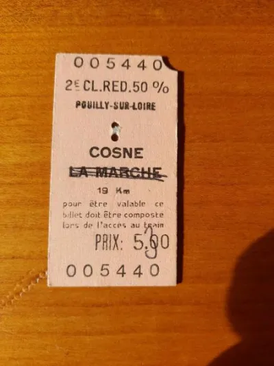 Ancien ticket sncf pouilly sur loire - cosne - photo 3