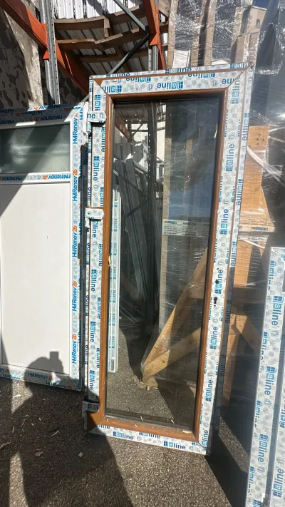 Porte fenêtre pvc en chêne doré vitré un vantail - Bricolage
