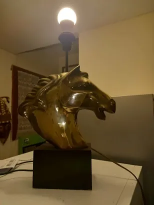 LAMPE DE TABLE BRONZE ANNEES 70 - photo 2