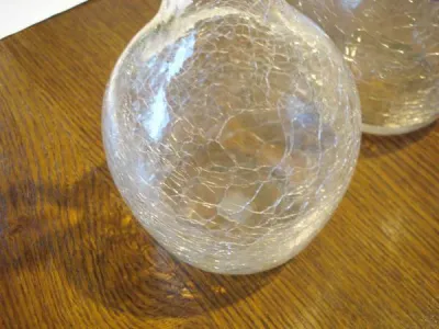 Lot de 2 carafes en verre craquelé - photo 2