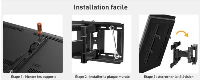 Perlegear Support Mural TV pour 37-84 écrans Pouce - photo 3