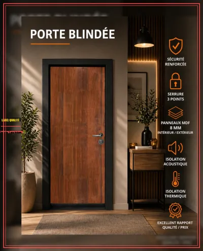 Porte blindée avec retrait sur place - Bricolage
