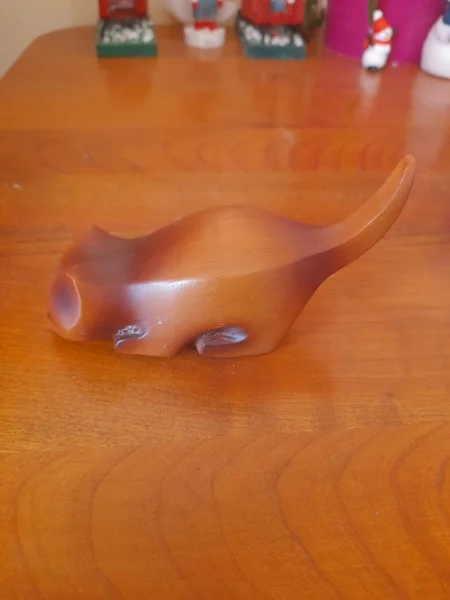 Petit chat sculpté en bois décoratif - Décoration - Saint-Satur (18300)