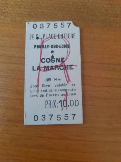 Ancien ticket sncf pouilly sur loire - cosne - photo 4