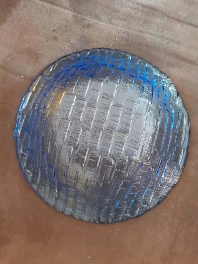 Petit Saladier en Verre épais Bleu Structuré - photo 4