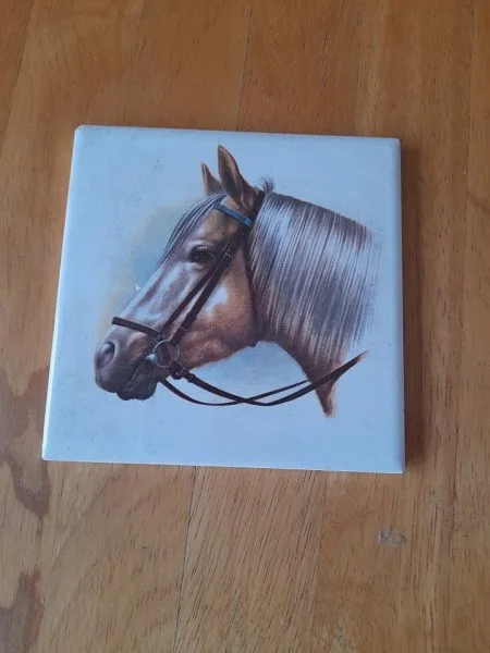 Carreau de faillance buste de cheval - Collection - Saint-Satur (18300)