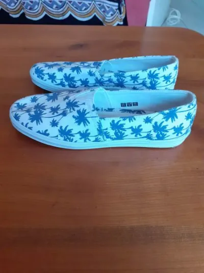 Escarpin plat en toile - photo 3