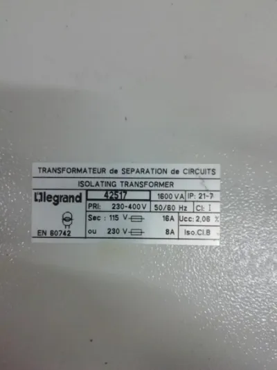 Transformateur isolation circuits legrand 1600 va - photo 2
