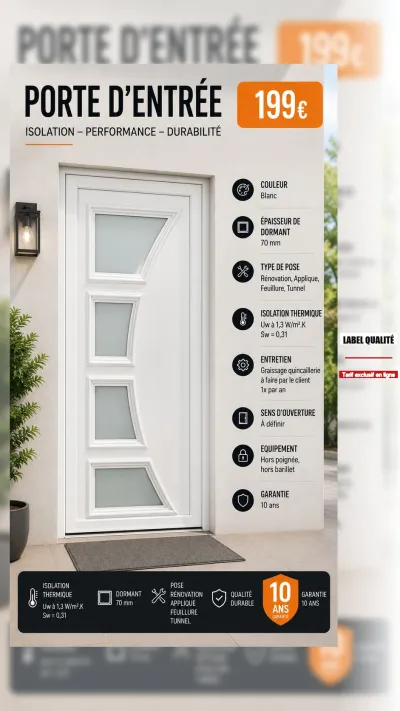 Porte d’entrée PVC pour maison - photo 2