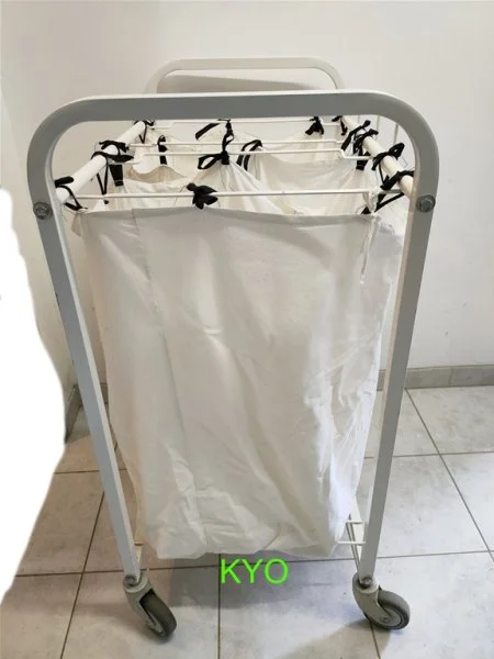 Chariot porte sac linge sale blanc rectangulaire - Meubles - Foncine-le-Haut (39460)