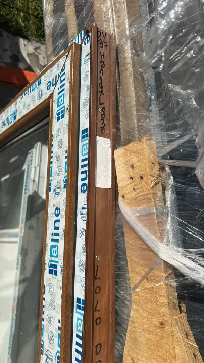 Porte fenêtre pvc en chêne doré vitré un vantail - photo 2