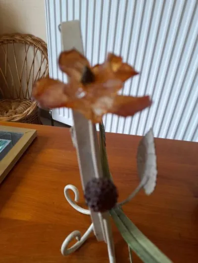 Petit miroir de table fer forgé - deco floral - photo 4