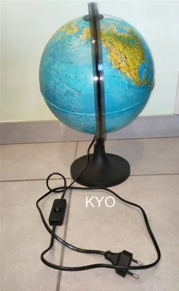 Lampe de chevet globe terrestre carte monde rond - photo 2