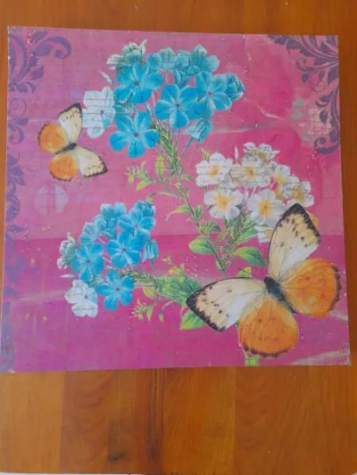 Lot 3 cadres sur toile modernes à restaurer - photo 2