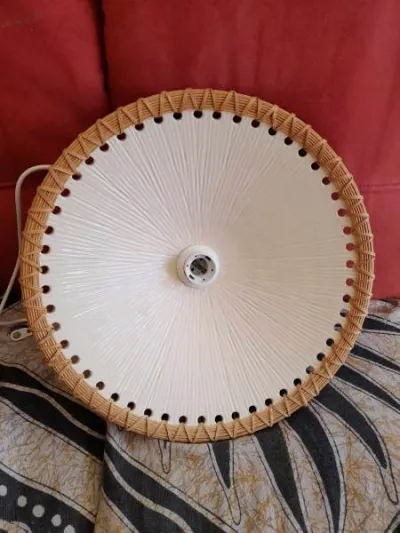 Suspension en porcelaine et rotin - Décoration - Saint-Satur (18300)