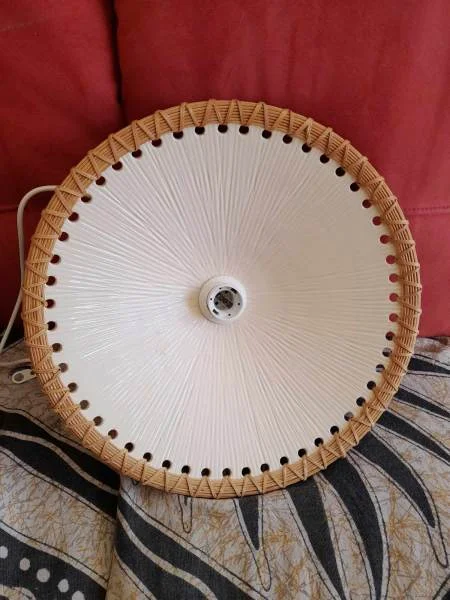 Suspension en porcelaine et rotin - Décoration - Saint-Satur (18300)