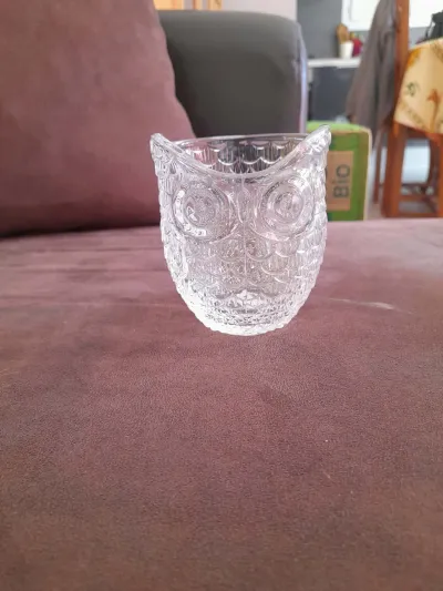 Petit Photophore , Bougeoir Forme Hibou - Décoration
